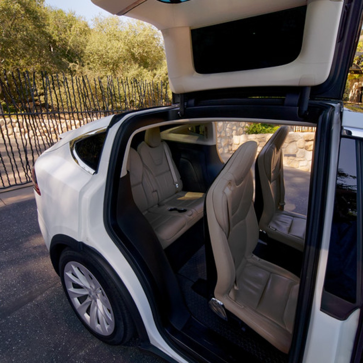 a car parked in a parking lot