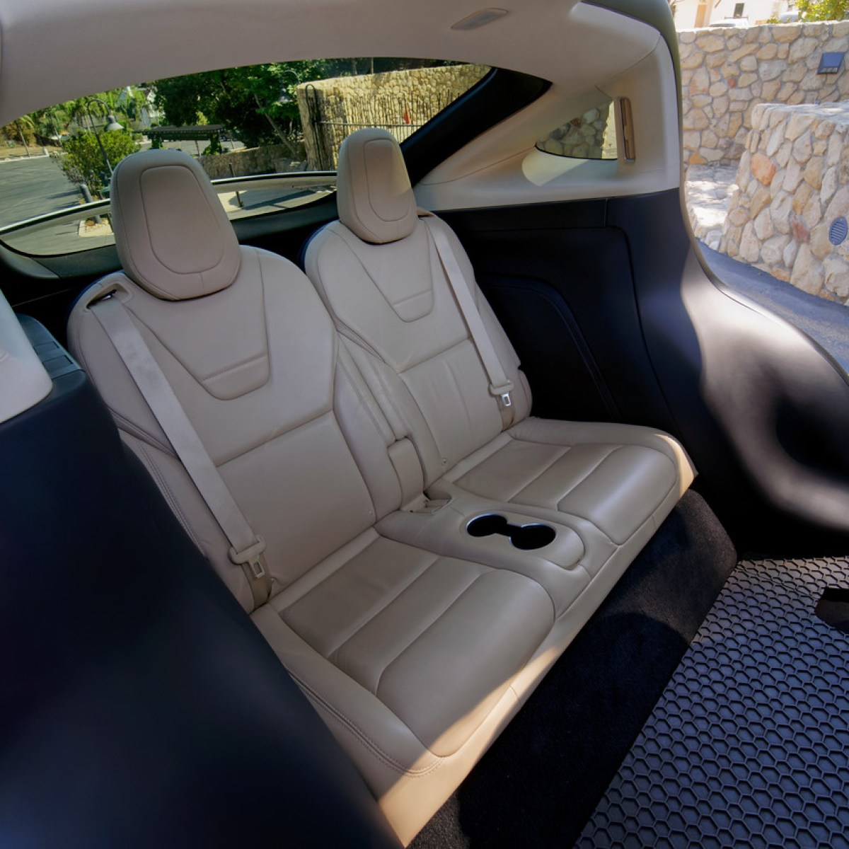 a person sitting in a car