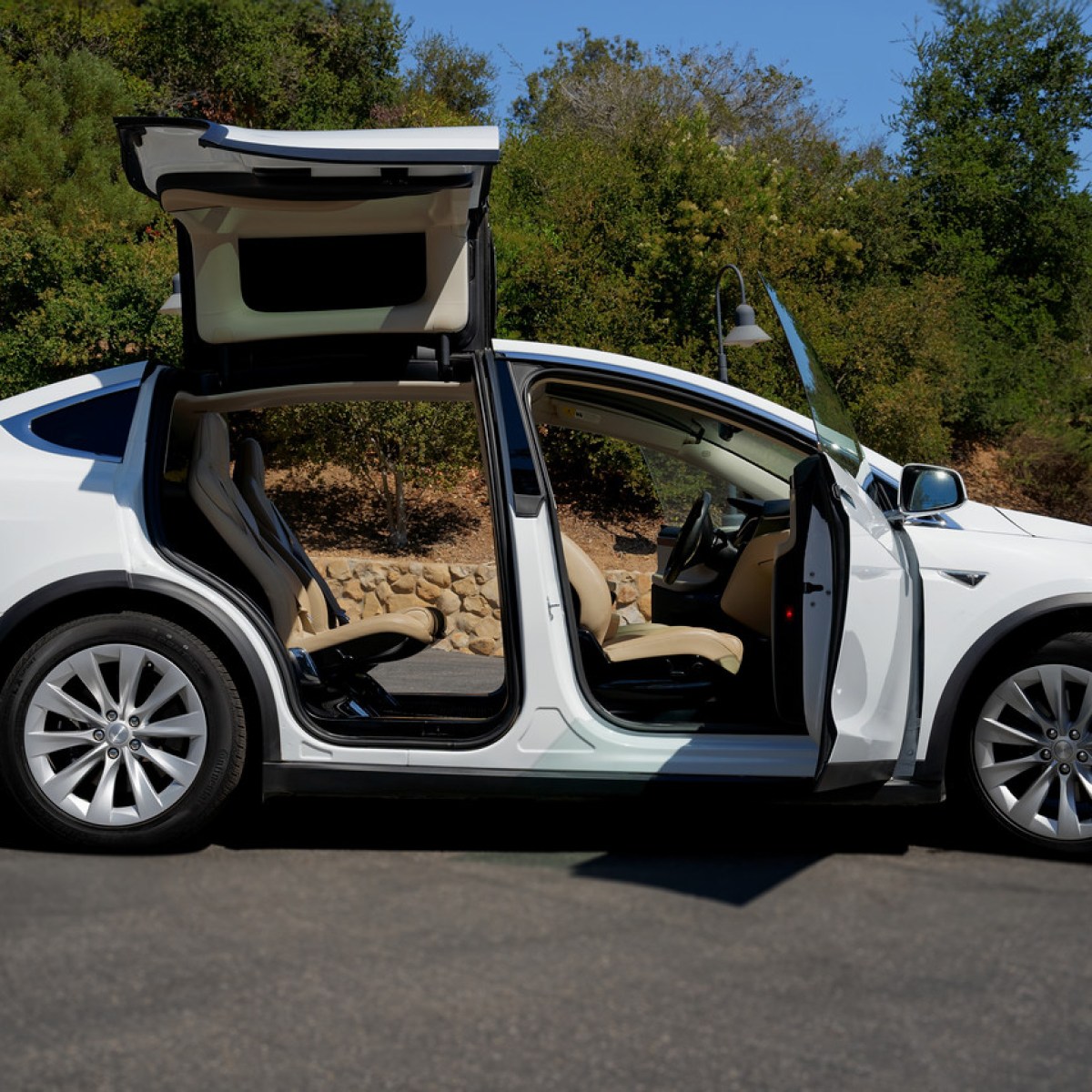 a car parked on the side of a road